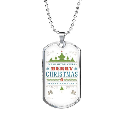 Custom Merry Christmas Dog Tag Military Chain Necklace For Family Dog Tag Rakva