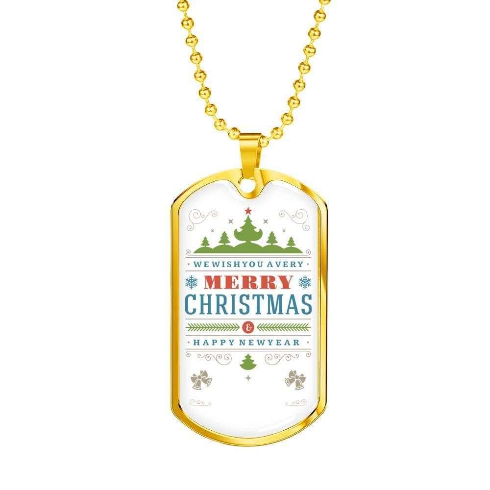 Custom Merry Christmas Dog Tag Military Chain Necklace For Family Dog Tag Rakva