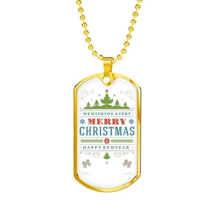 Custom Merry Christmas Dog Tag Military Chain Necklace For Family Dog Tag Rakva