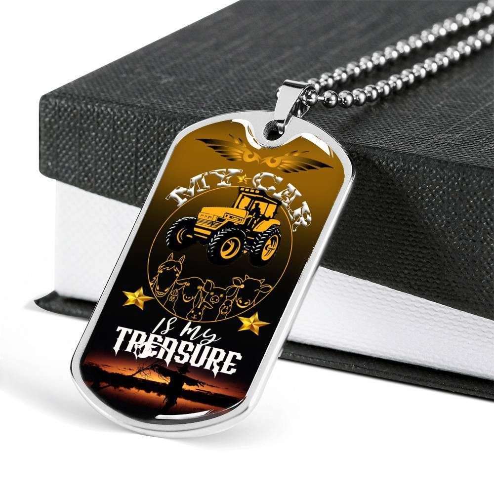 Custom My Car Is My Treasure Dog Tag Military Chain Necklace For Men Dog Tag Rakva