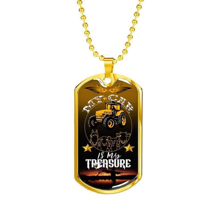 Custom My Car Is My Treasure Dog Tag Military Chain Necklace For Men Dog Tag Rakva