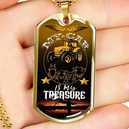 Custom My Car Is My Treasure Dog Tag Military Chain Necklace For Men Dog Tag Rakva