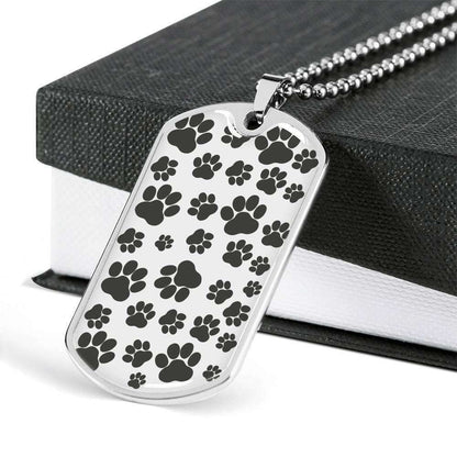 Custom Paw Pet Dog Tag Military Chain Necklace For Pet Lovers Dog Tag Rakva