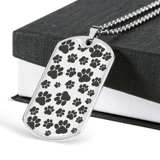 Custom Paw Pet Dog Tag Military Chain Necklace For Pet Lovers Dog Tag Rakva