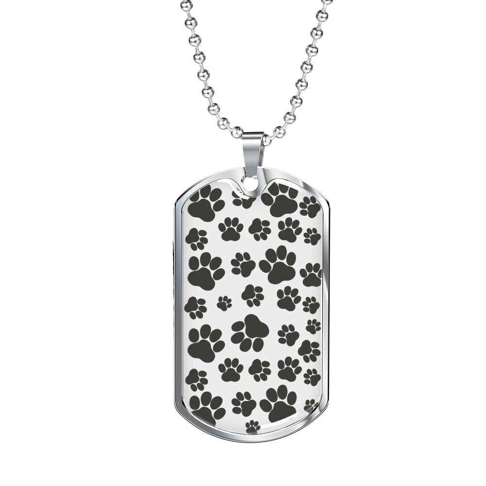 Custom Paw Pet Dog Tag Military Chain Necklace For Pet Lovers Dog Tag Rakva