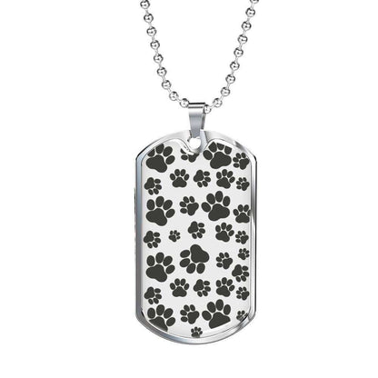 Custom Paw Pet Dog Tag Military Chain Necklace For Pet Lovers Dog Tag Rakva