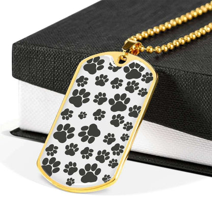 Custom Paw Pet Dog Tag Military Chain Necklace For Pet Lovers Dog Tag Rakva