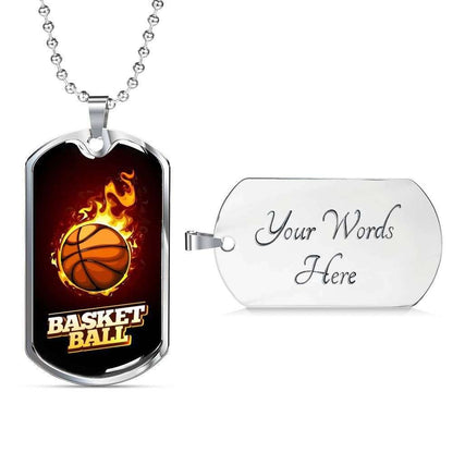 Custom Picture Basketball Dog Tag Military Chain Necklace Pendant Dog Tag Rakva