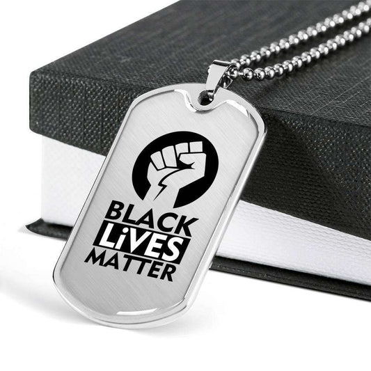 Custom Picture Black Lives Matter Dog Tag Military Chain Necklace For African American Dog Tag Rakva
