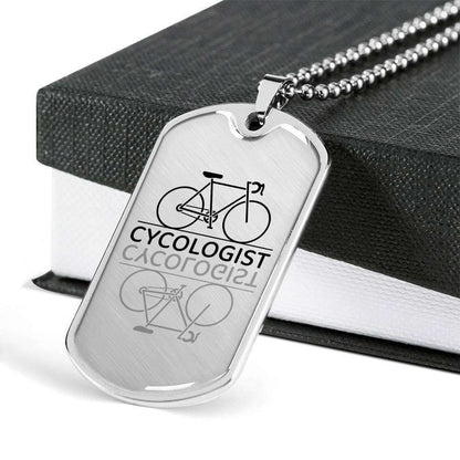 Custom Picture Cycologist Dog Tag Military Chain Engraved Necklace Giving Men Dog Tag Rakva