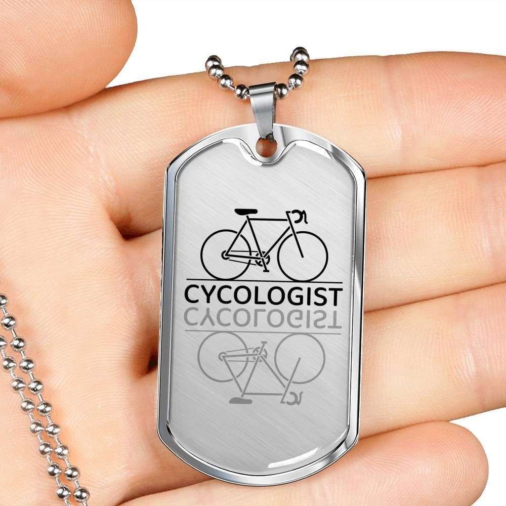 Custom Picture Cycologist Dog Tag Military Chain Engraved Necklace Giving Men Dog Tag Rakva