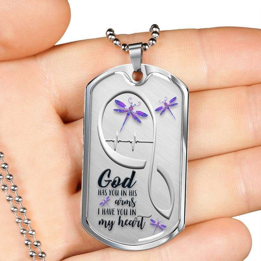 Custom Picture Dog Tag Dragonfly God Has You Dog Tag Military Chain Necklace Gift For Men Rakva
