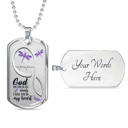 Custom Picture Dog Tag Dragonfly God Has You Dog Tag Military Chain Necklace Gift For Men Rakva