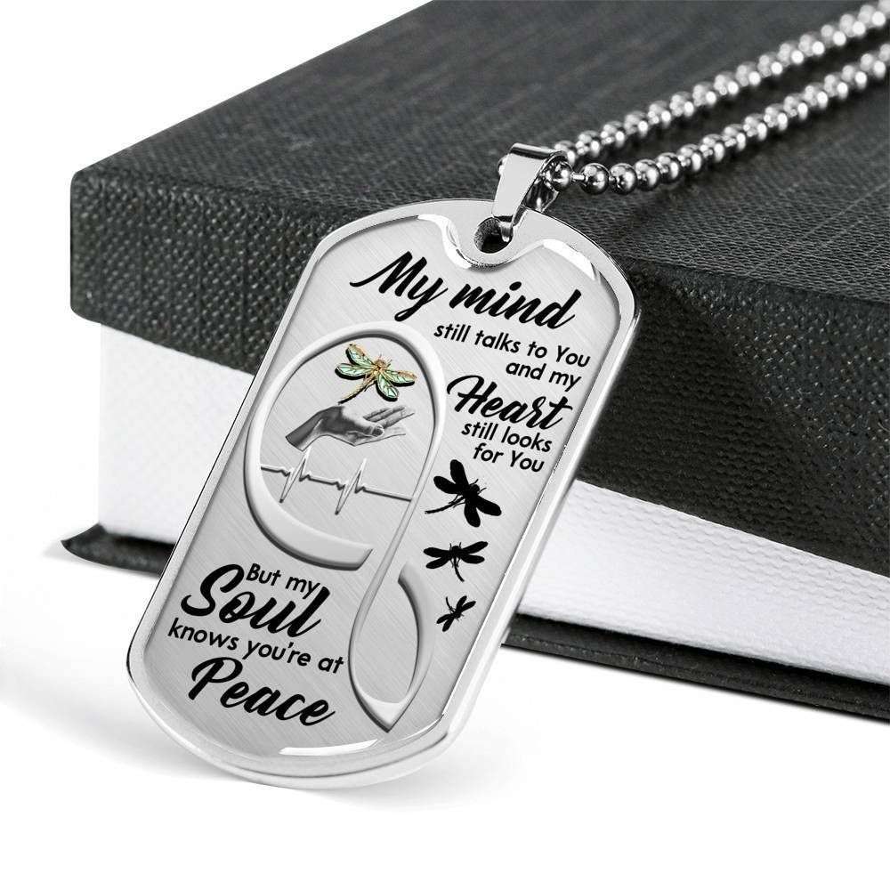 Custom Picture Dog Tag Gem Dragonfly On Lady Hand Dog Tag Military Chain Necklace Rakva