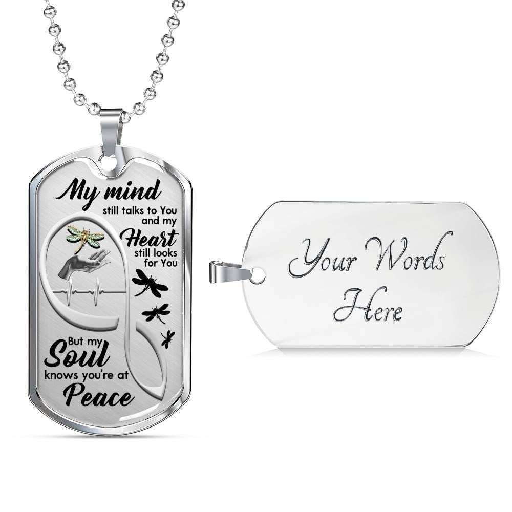 Custom Picture Dog Tag Gem Dragonfly On Lady Hand Dog Tag Military Chain Necklace Rakva