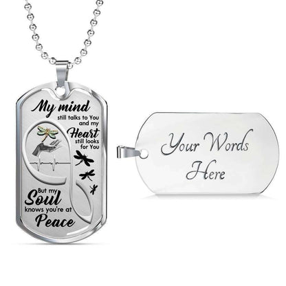 Custom Picture Dog Tag Gem Dragonfly On Lady Hand Dog Tag Military Chain Necklace Rakva