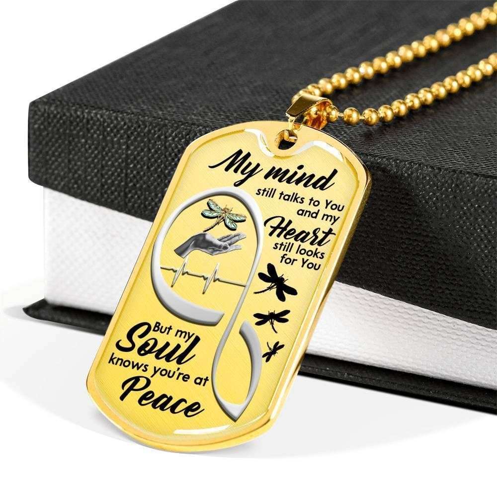 Custom Picture Dog Tag Gem Dragonfly On Lady Hand Dog Tag Military Chain Necklace Rakva