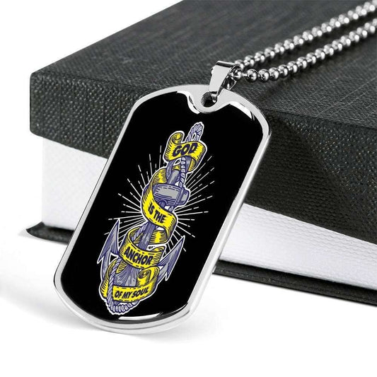 Custom Picture Dog Tag God Is The Anchor Of My Soul Dog Tag Military Chain Necklace For Men Rakva