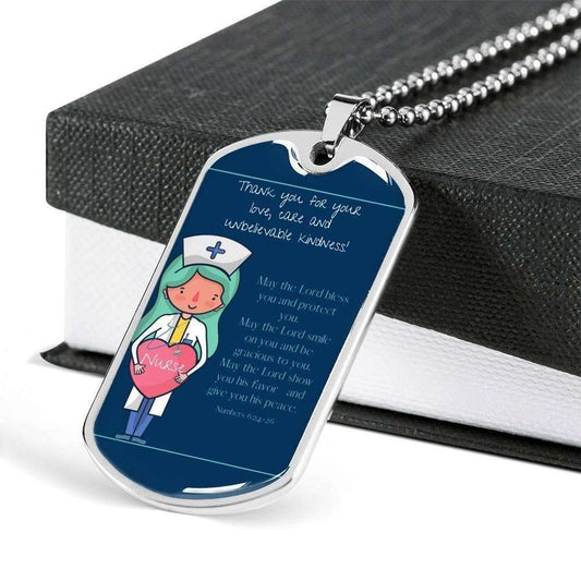 Custom Picture Dog Tag Lord Bless You And Protect You Dog Tag Military Chain Necklace With Military Ball Chain Rakva