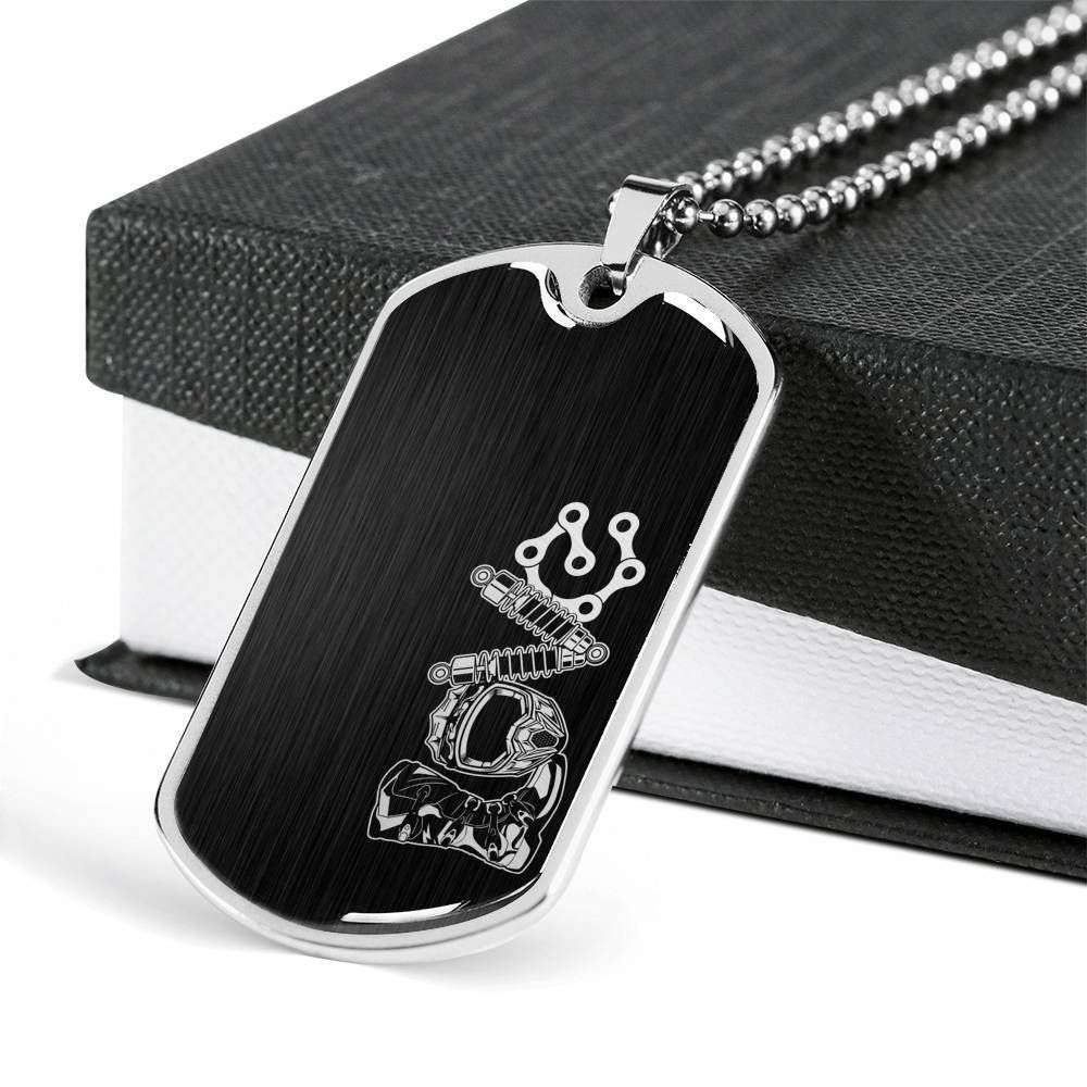 Custom Picture Dog Tag Love “ Moto “ Dog Tag Military Chain Necklace Custom Picture Engraved Rakva