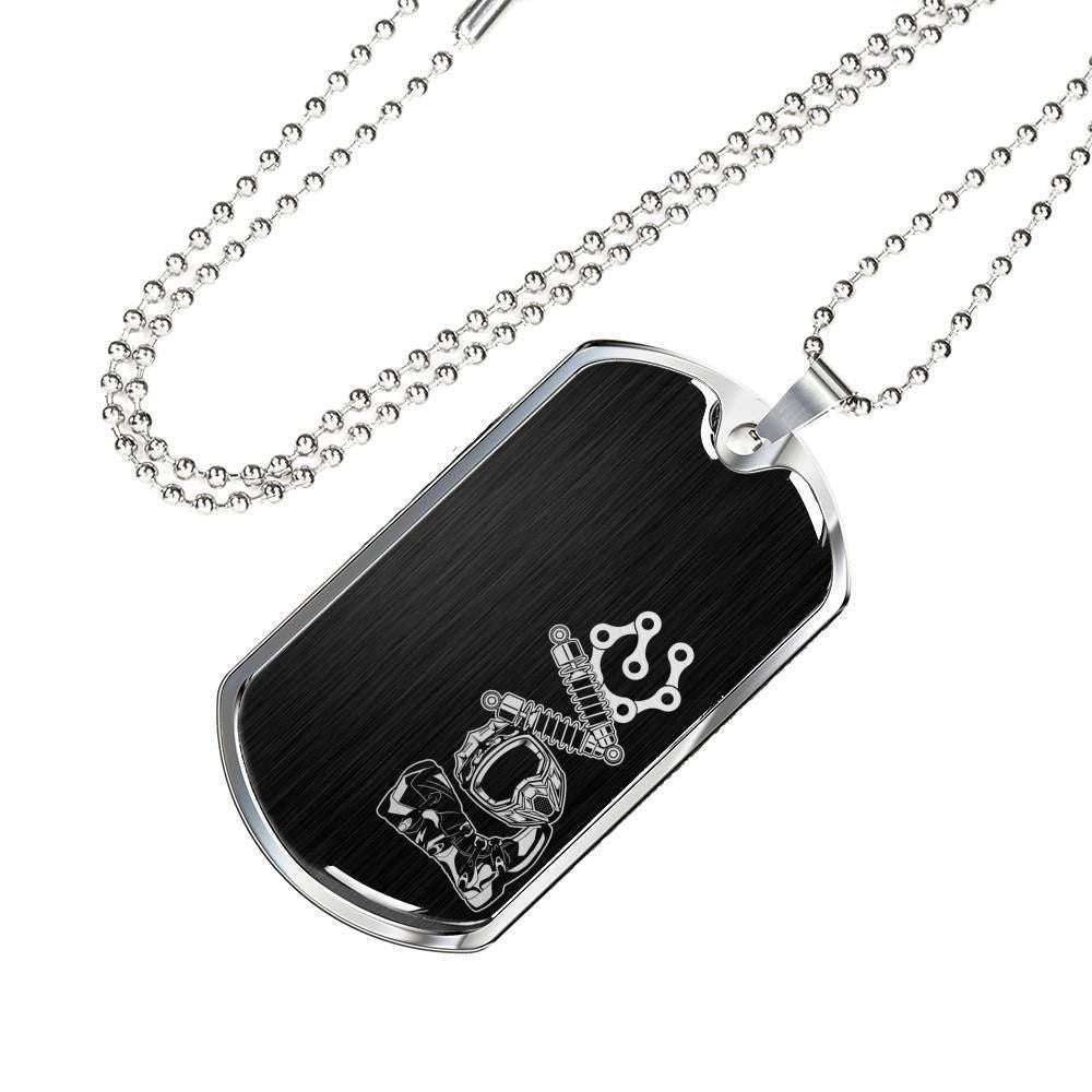 Custom Picture Dog Tag Love “ Moto “ Dog Tag Military Chain Necklace Custom Picture Engraved Rakva