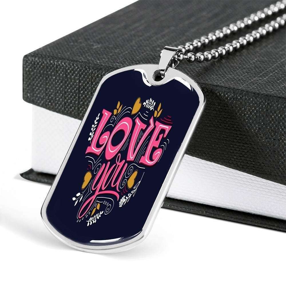 Custom Picture Dog Tag Love You Always Forever Together Dog Tag Military Chain Necklace Rakva
