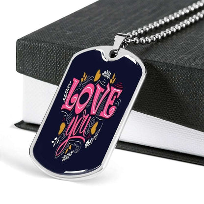 Custom Picture Dog Tag Love You Always Forever Together Dog Tag Military Chain Necklace Rakva