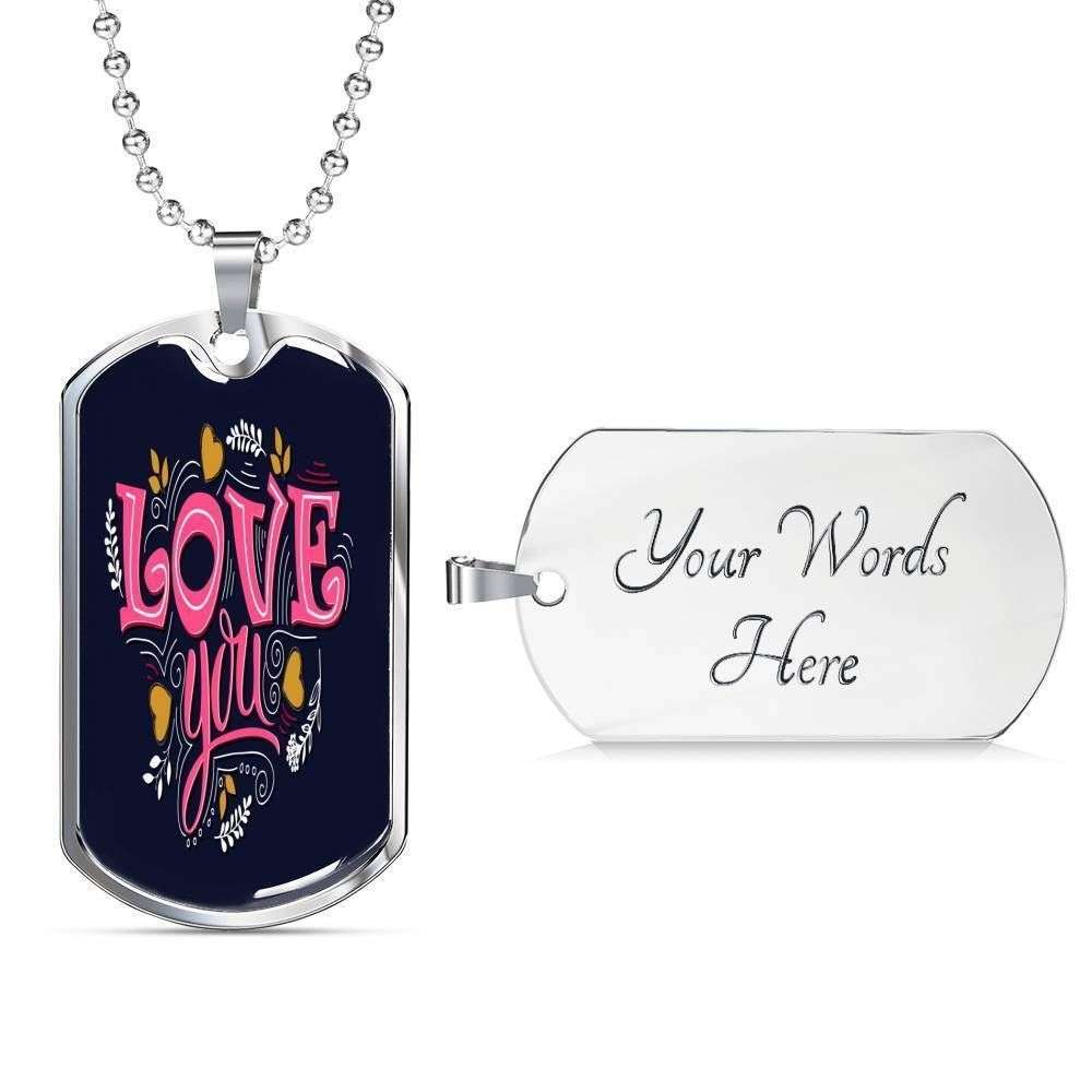 Custom Picture Dog Tag Love You Always Forever Together Dog Tag Military Chain Necklace Rakva