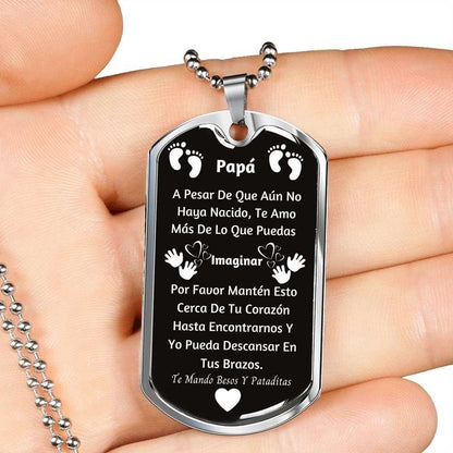 Custom Picture Dog Tag Military Chain Necklace Gift For Pap’ Te Amo M’S De Lo Que Puedas Imaginar Dog Tag Rakva