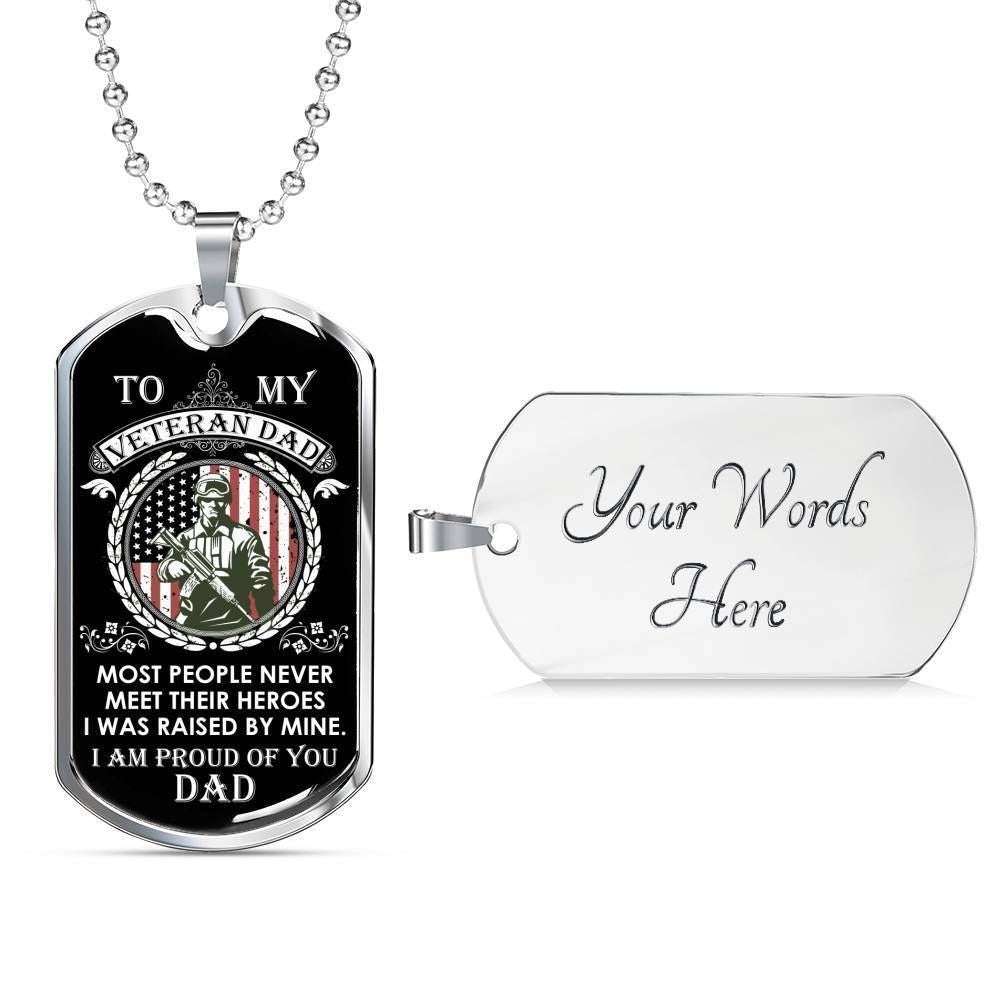 Custom Picture Dog Tag Most People Never Meet Their Heroes Dog Tag Military Chain Necklace Gift For Veteran Rakva