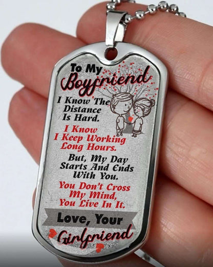 Custom Picture Dog Tag My Day Starts And Ends With You Dog Tag Military Chain Necklace Gift For Him Rakva