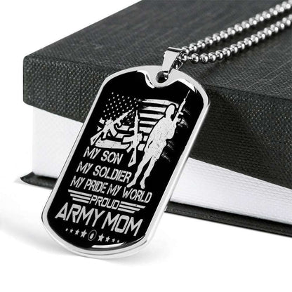 Custom Picture Dog Tag My Pride My World Proud Army Mom Dog Tag Military Chain Necklace Gift For Men Rakva