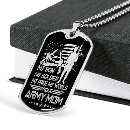 Custom Picture Dog Tag My Pride My World Proud Army Mom Dog Tag Military Chain Necklace Gift For Men Rakva