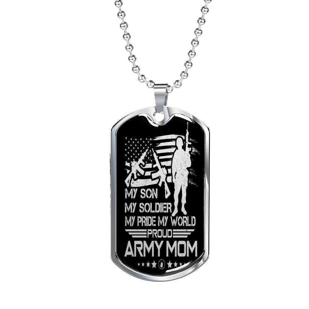 Custom Picture Dog Tag My Pride My World Proud Army Mom Dog Tag Military Chain Necklace Gift For Men Rakva