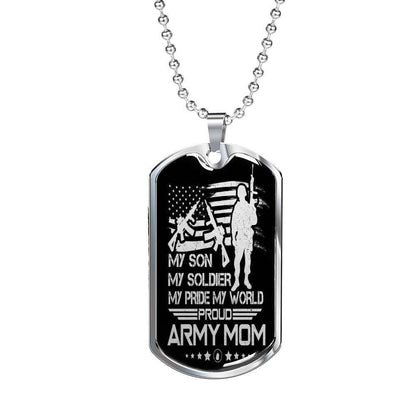 Custom Picture Dog Tag My Pride My World Proud Army Mom Dog Tag Military Chain Necklace Gift For Men Rakva