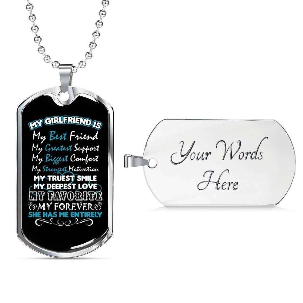 Custom Picture Dog Tag My Truest Smile My Deepest Love Dog Tag Military Chain Necklace Gift For Her Rakva