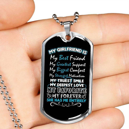 Custom Picture Dog Tag My Truest Smile My Deepest Love Dog Tag Military Chain Necklace Gift For Her Rakva