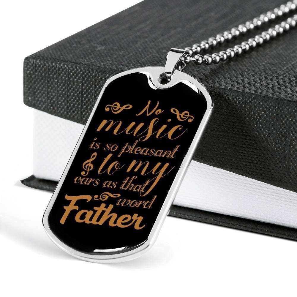 Custom Picture Dog Tag No Music Is So Pleasant To My Ears Dog Tag Military Chain Necklace For Men Rakva