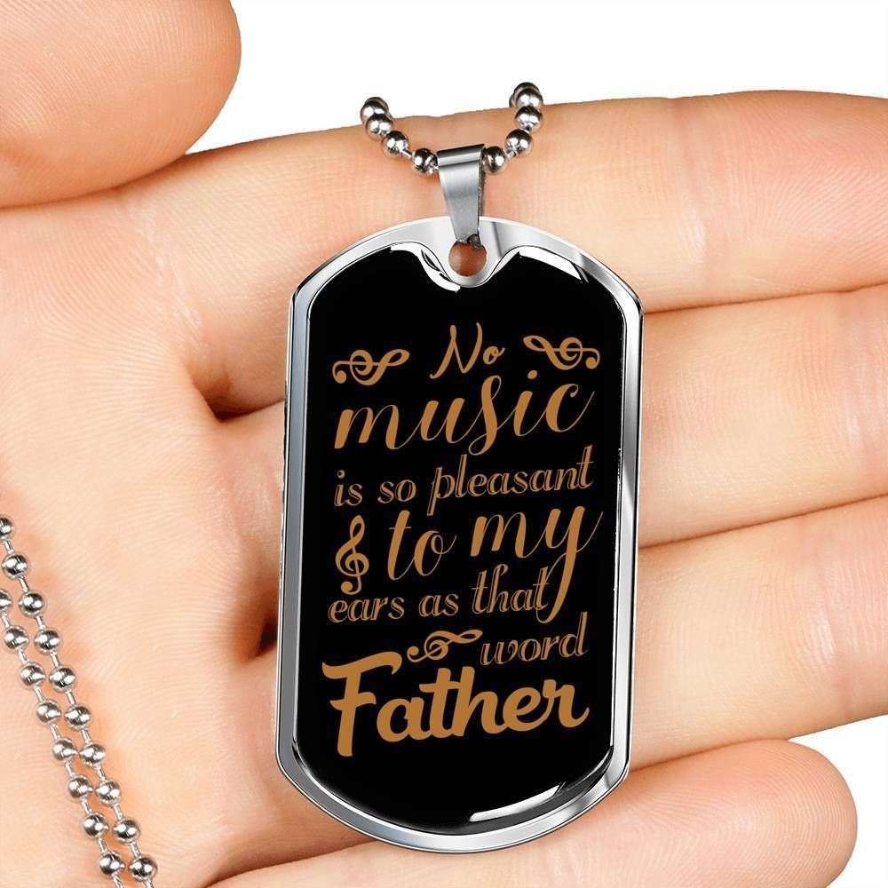 Custom Picture Dog Tag No Music Is So Pleasant To My Ears Dog Tag Military Chain Necklace For Men Rakva