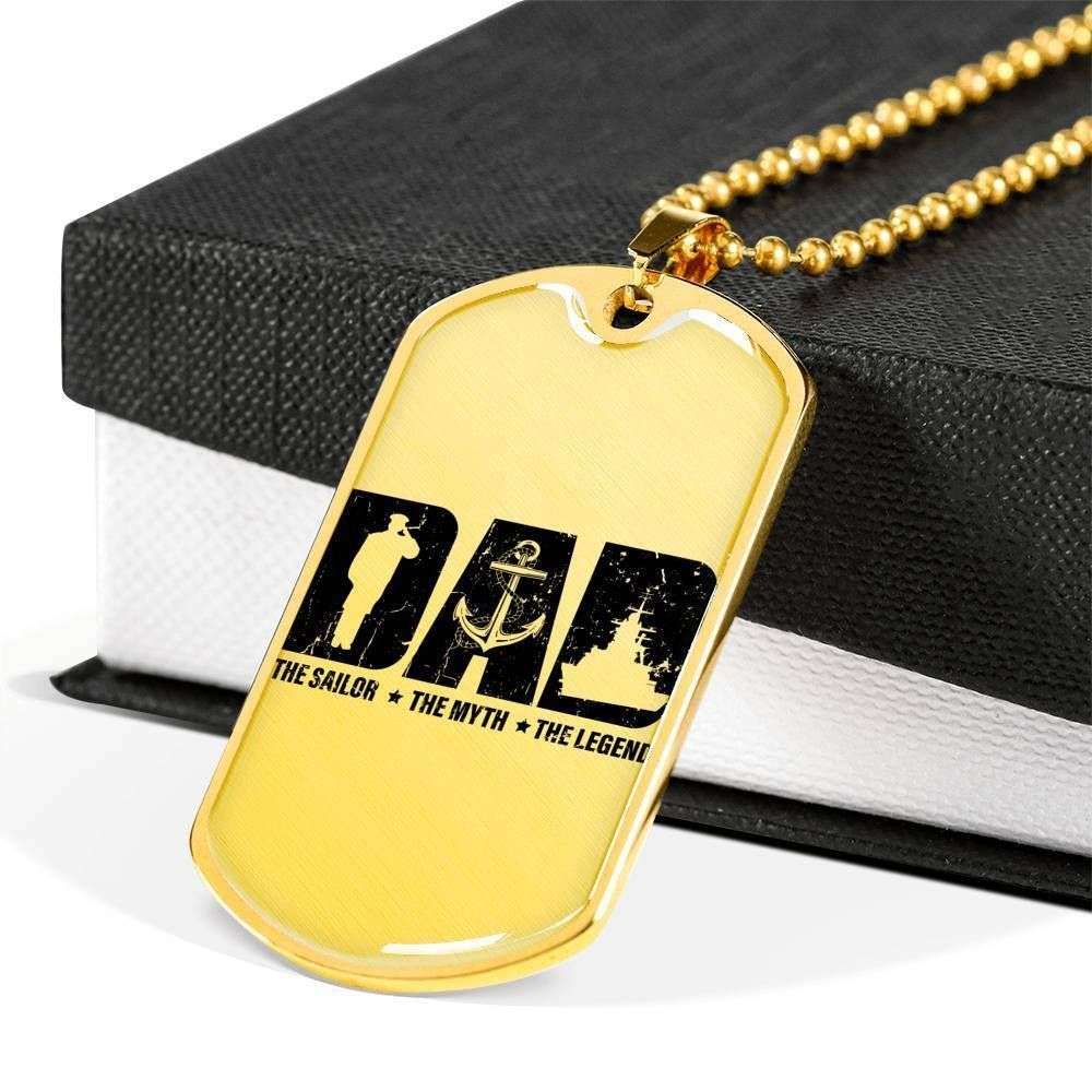 Custom Picture Dog Tag The Sailor The Myth The Legend Dog Tag Military Chain Necklace Boy Gift Rakva