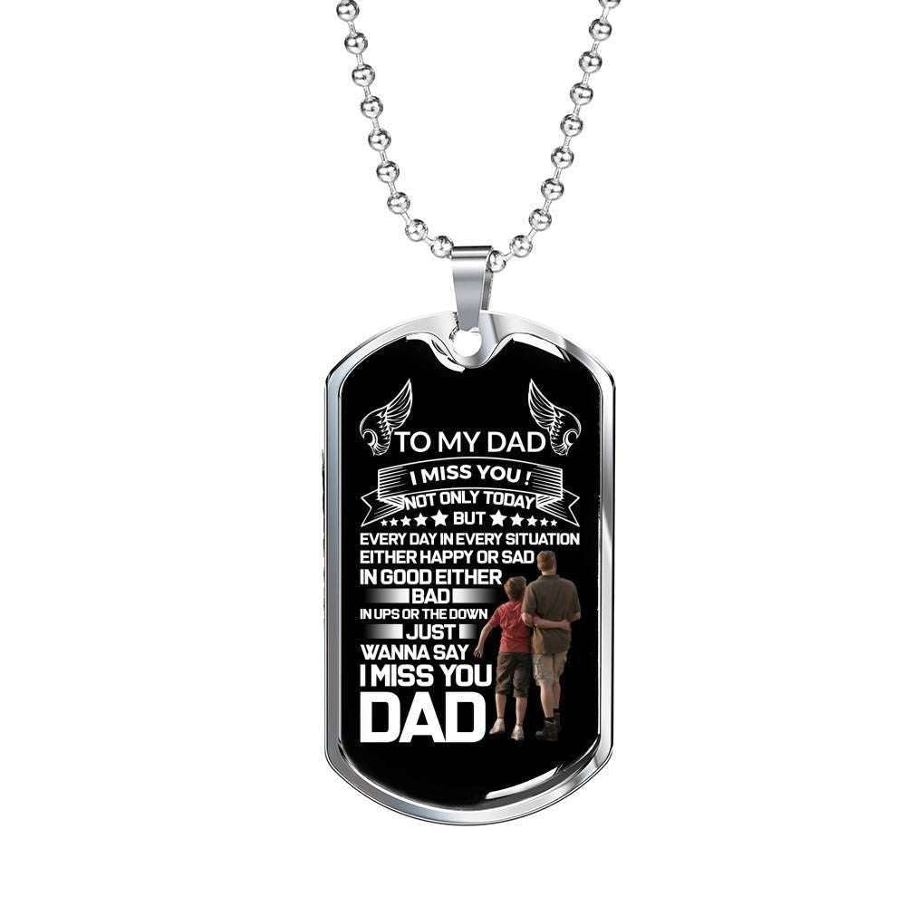 Custom Picture Dog Tag To My Angel Dad I Miss You Dog Tag Military Chain Necklace Rakva