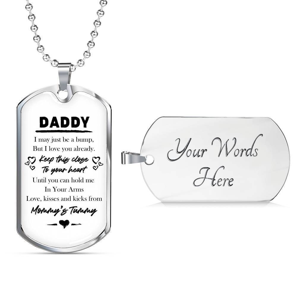 Custom Picture Dog Tag Tummy For Daddy Dog Tag Military Chain Necklace Keep This Close To Your Heart Rakva
