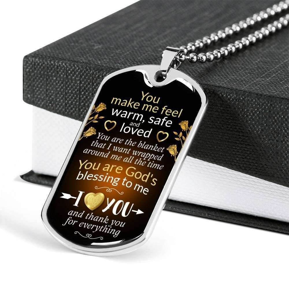 Custom Picture Dog Tag You Make Me Feel Loved Dog Tag Military Chain Necklace With Military Ball Chain Rakva