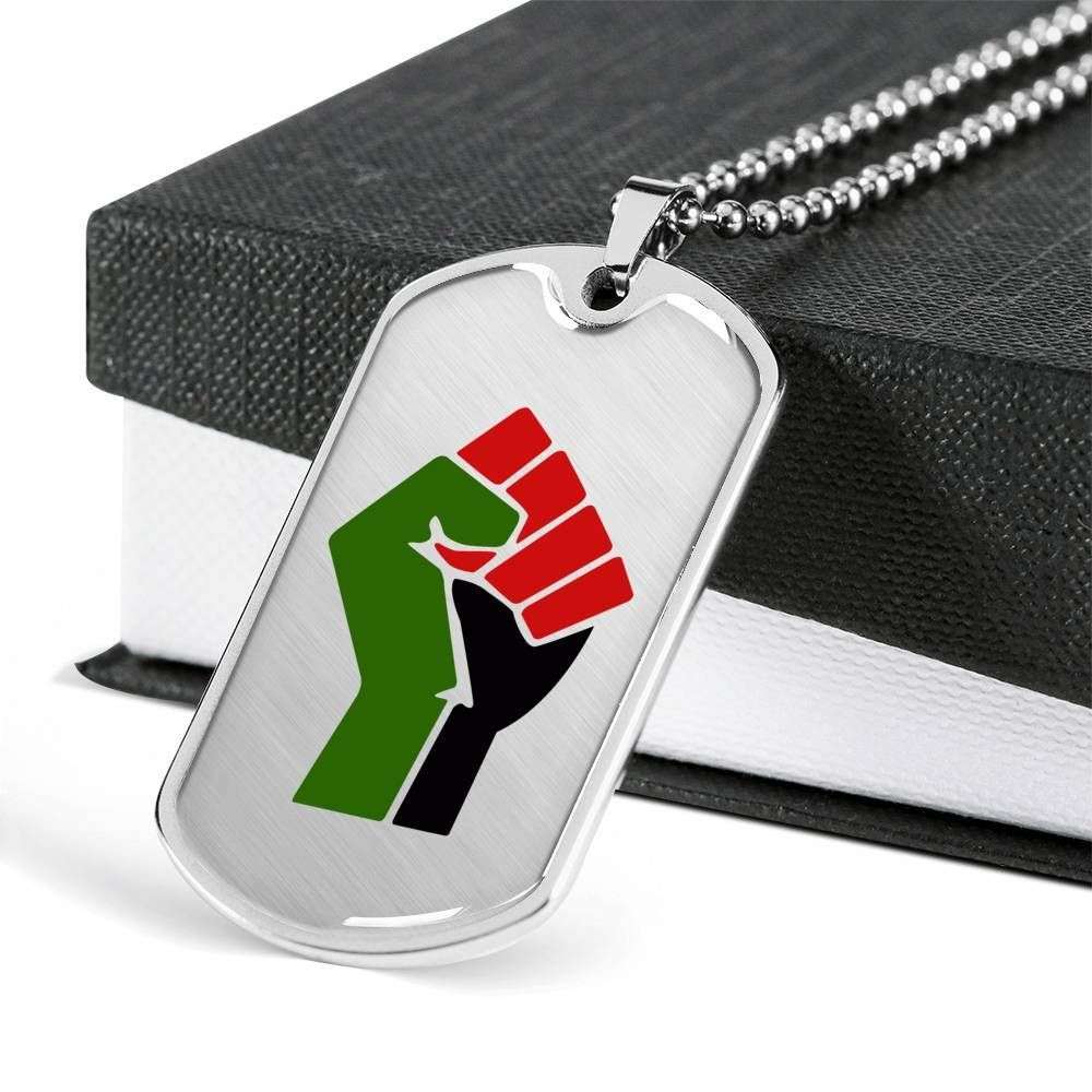 Custom Picture Fight Strength Silver Dog Tag Military Chain Necklace Giving Men Dog Tag Rakva