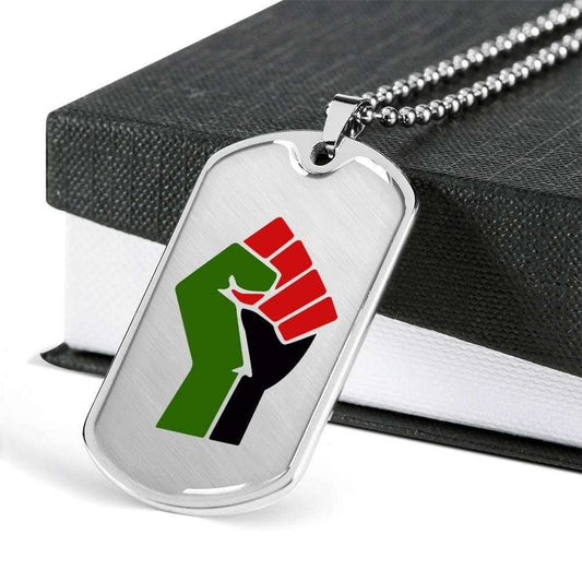 Custom Picture Fight Strength Silver Dog Tag Military Chain Necklace Giving Men Dog Tag Rakva