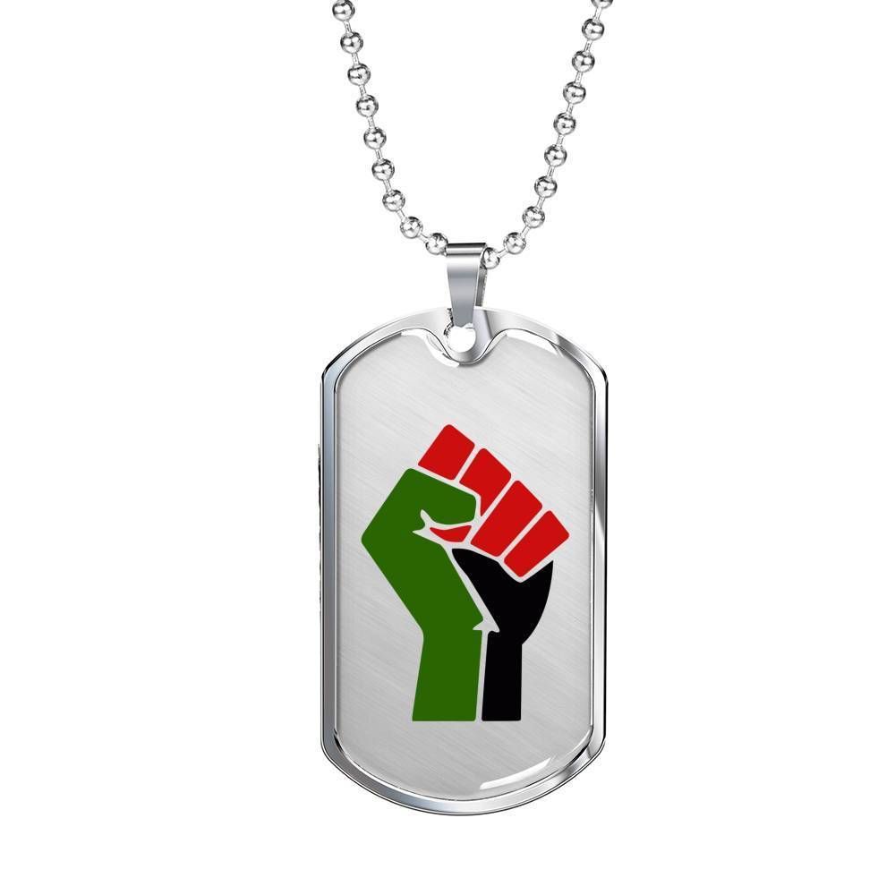 Custom Picture Fight Strength Silver Dog Tag Military Chain Necklace Giving Men Dog Tag Rakva