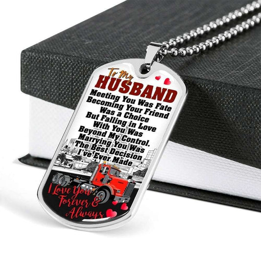 Custom Picture Gift For Trucker Dog Tag Military Chain Necklace Dog Tag-1 Rakva