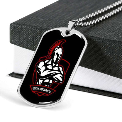 Custom Picture Gym Warrior Dog Tag Military Chain Necklace For Men Dog Tag Rakva