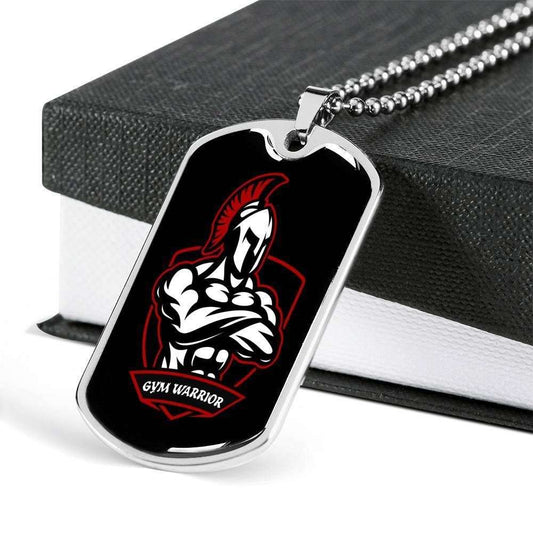 Custom Picture Gym Warrior Dog Tag Military Chain Necklace For Men Dog Tag Rakva