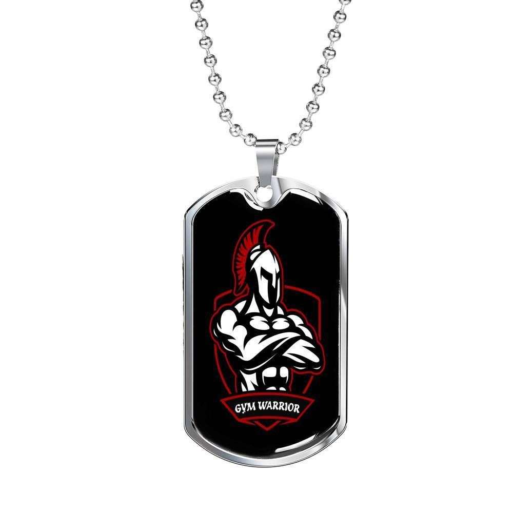 Custom Picture Gym Warrior Dog Tag Military Chain Necklace For Men Dog Tag Rakva